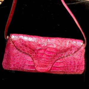 GENUINE CROC LEATHER VINTAGE MINI SHOULDER BAG 🌷